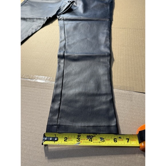 Venus Black Faux Leather Straight Pants Skinny Size 14 #6D - Picture 3 of 12